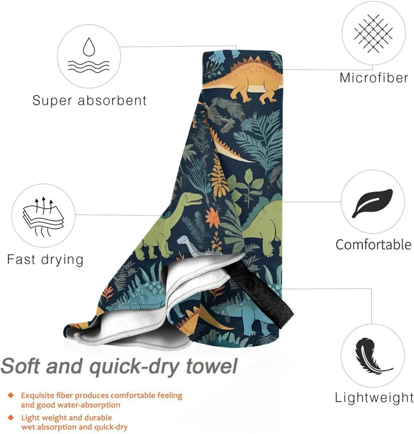 Cute Premium Compact Microfiber Travel Towel-Featherlight & Quick Dry,Sand-Resistant Beach Towel for Swimming,Camping,Vacation Essentials with Carry Pouch
