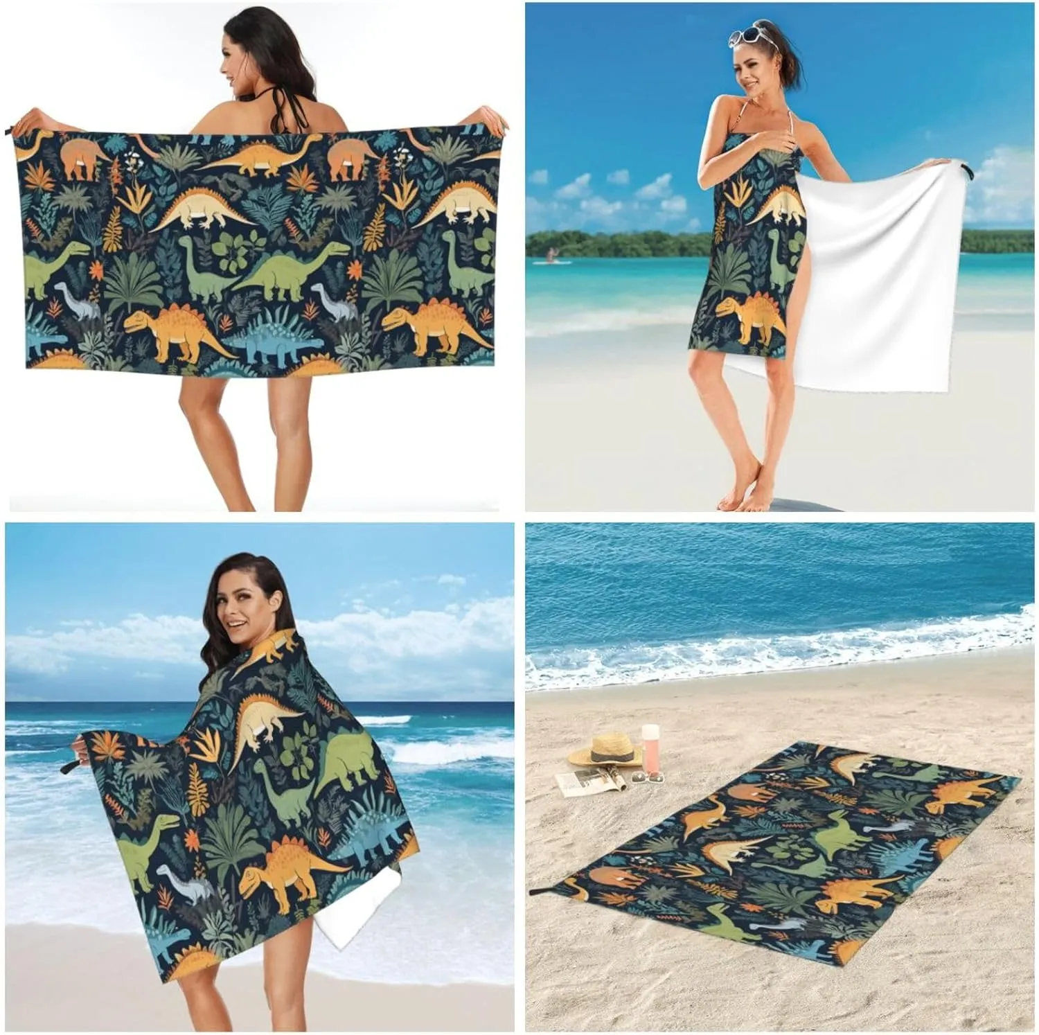 Cute Premium Compact Microfiber Travel Towel-Featherlight & Quick Dry,Sand-Resistant Beach Towel for Swimming,Camping,Vacation Essentials with Carry Pouch