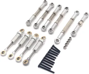 DAGIJIRD 1/24 RC Car Upgrade Shock Absorbers Adjustable Chassis Connecting Rod Steering Link Servo Link for FMS Power Wagon FCX24