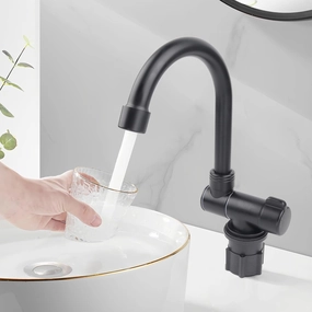 DALUOBO Folding Faucet 360 Degree Swivel hot and Cold Water Faucet Kitchen Bathroom RV Marine Deck Hatch Caravan Boat Camper Accessories