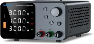 DC Power Supply, 30V 10A Bench Power Supply with Encoder Adjustment, 5V/3.6A USB&Type-C Quick-Charge, Variable Power Supplies with Output Enable/Disable Button, Short Circuit Alarm (0-30V 0-10A)