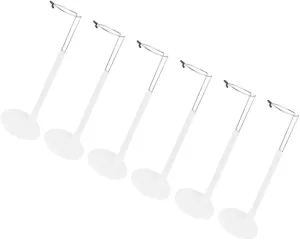 DECHOUS 6pcs Support Stand High Puppet Stand Small Doll Holder Miniature Rack Dolly Adjustable Doll Stand Stands Standing Indoor Action Figure Stand The Dolls Plastic White