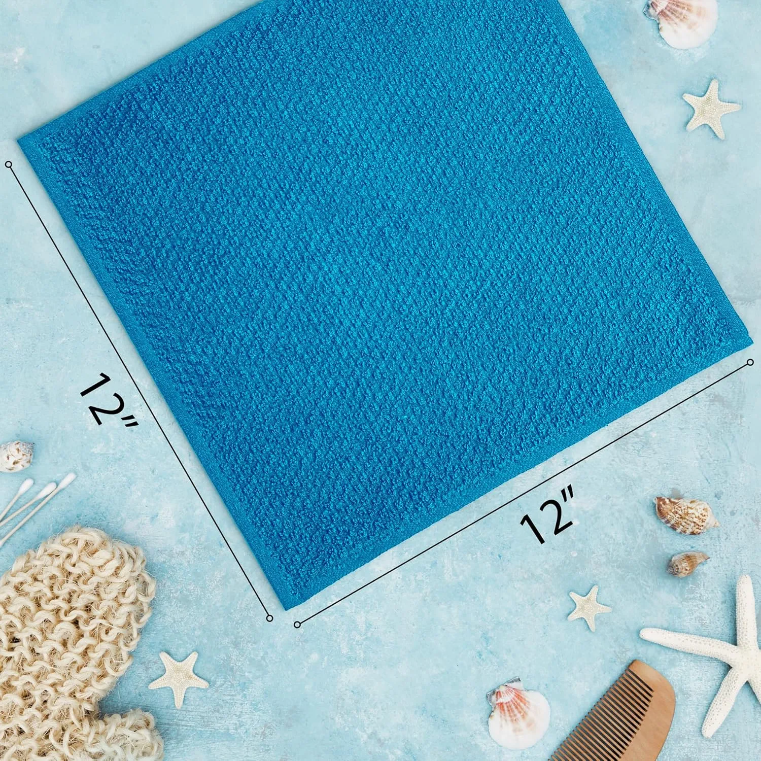 DecorRack 16 Pack 100% Cotton Face Towels, Ultra Absorbent 12 x 12 inch Wash Cloths, 400 GSM, Premium Quality, Soft Fingertip Towels for Face, Makeup, Spa, and Beauty, Cappuccino (16 Pack)