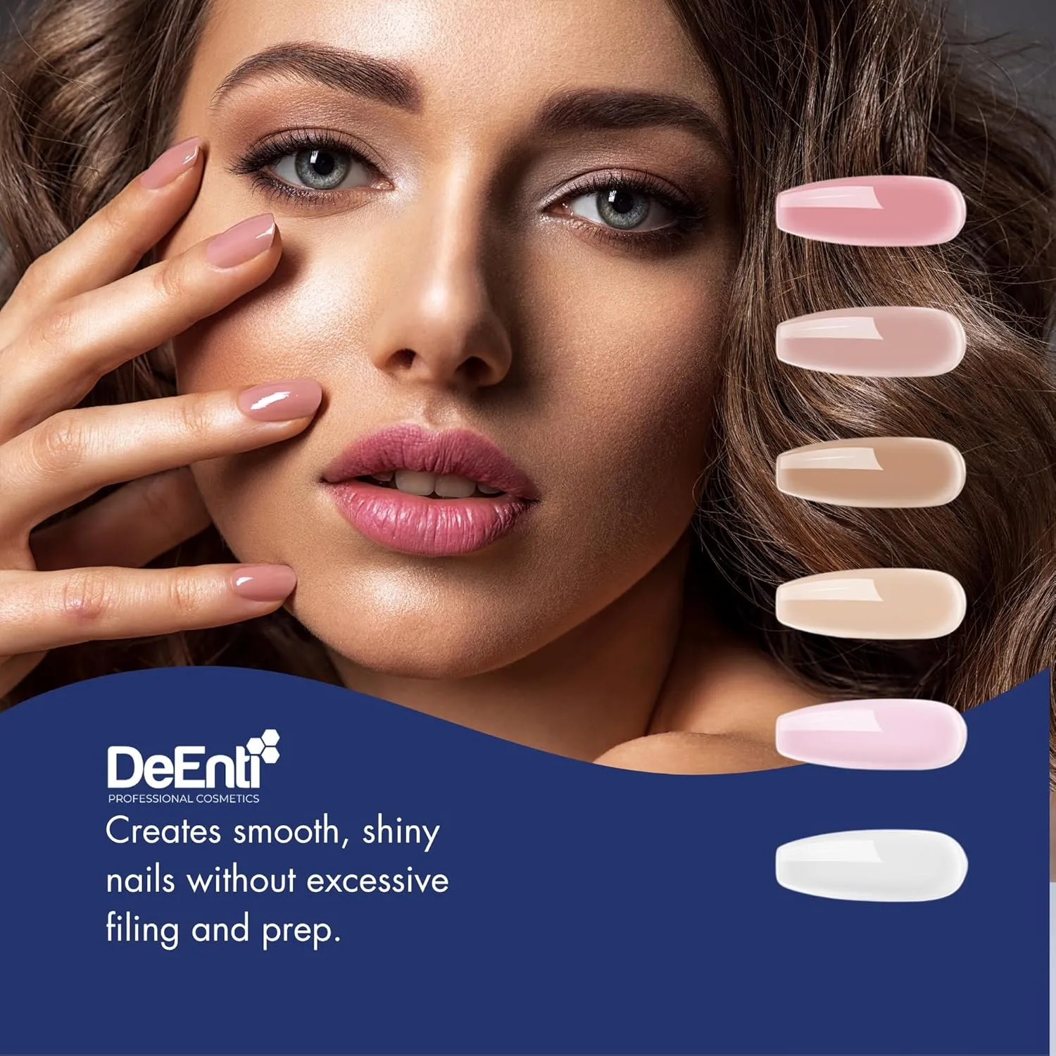 DeEnti Acrylic Nail Powder, 2oz Medium Pink, Long Lasting Salon Quality, Bubble Free Professional Manicures, Nail Art, Fake Nails, Dip, Carving & Extensions