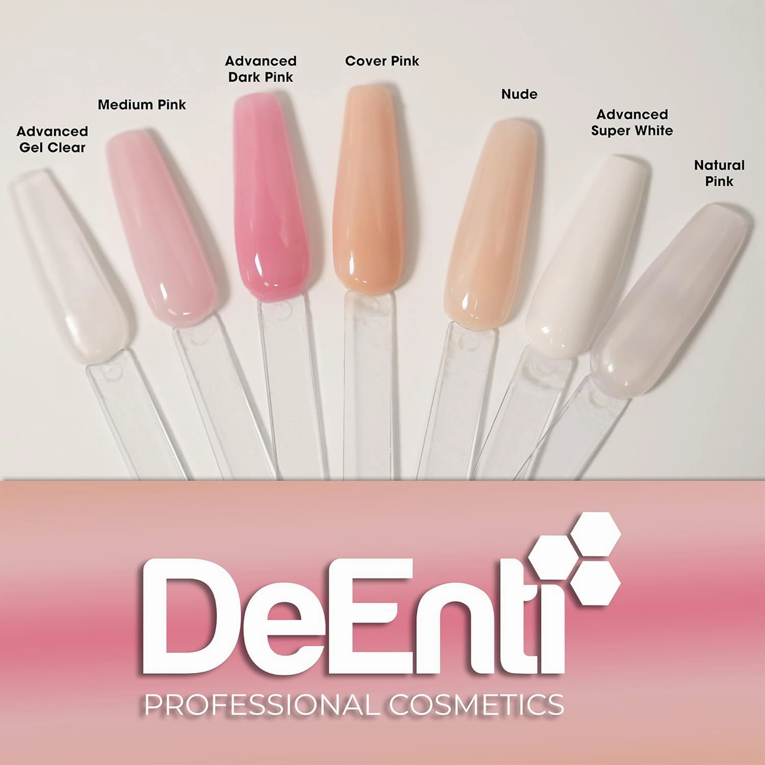 DeEnti Acrylic Nail Powder, 2oz Natural Pink Acrylic Powder Dip for Nails, Mixed Powder Clear and Pink Blend, Long Lasting Salon Quality, Bubble Free Professional Nail Powder for Manicure Nail Art