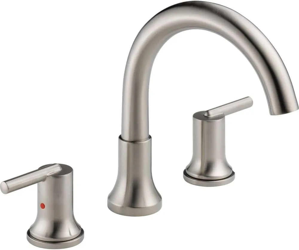 Delta Faucet Trinsic Roman Tub Trim - T2759-SS - for Modern Bathroom - Includes Tub Faucet & Handles - Stainless (Valve Sold Separately)