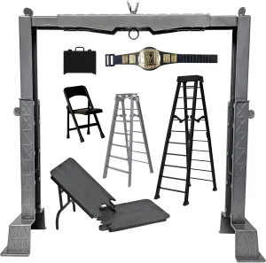 Deluxe Grab The Gear Adjustable Playset with Accessories for Wrestling Action Figures