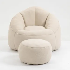 Deluxe Microfiber Bean Bag, Super Soft Foam Filled, Ultimate Comfort for Any Room, Lightweight & Easy to Move, Ideal for Indoor Living, Bedroom, and More, Home, Mall, Corridor, Beige