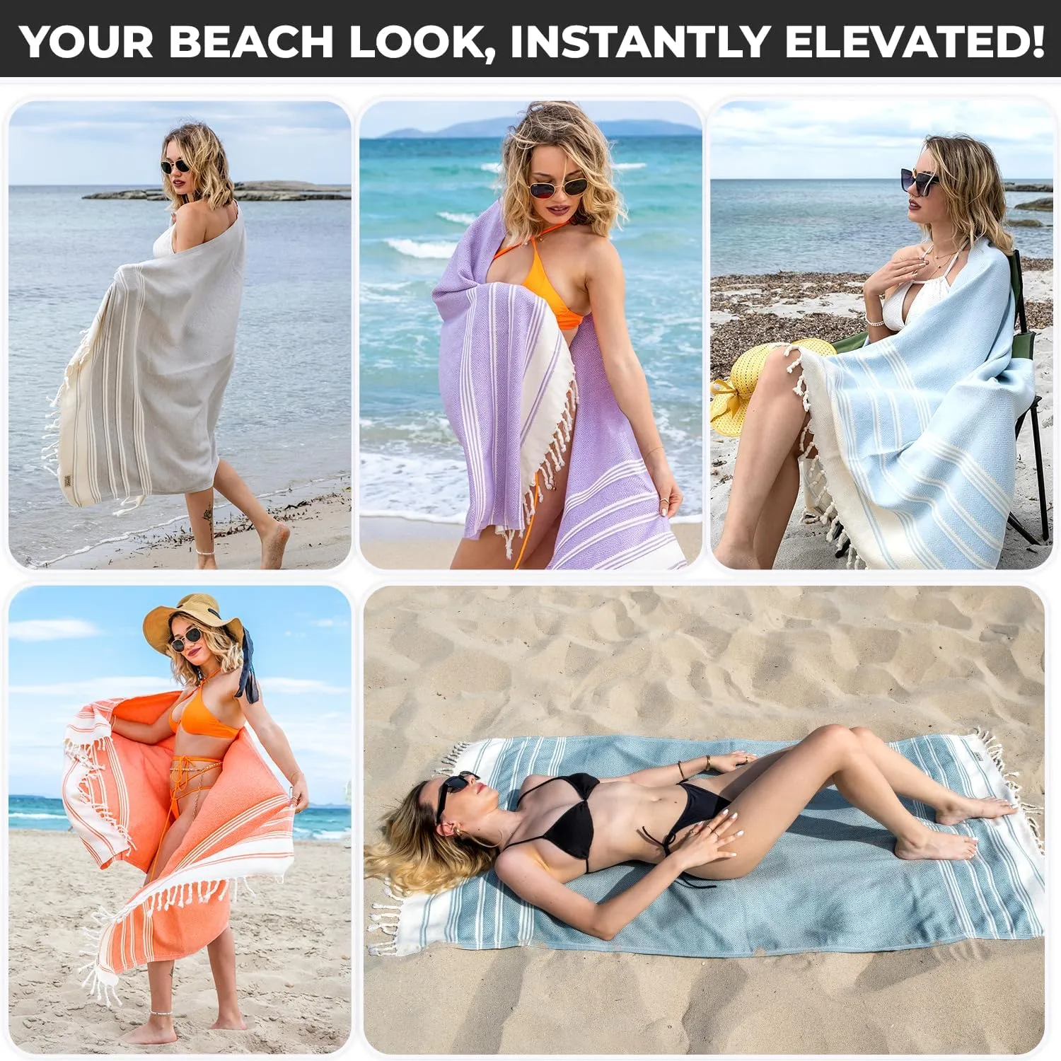 DEMMEX Organic Diamond Turkish Bath & Beach Towel | 100% Oeko-TEX Certified Cotton, Ultra-Soft, Quick-Dry, Lightweight, Compact & Oversized Luxury Peshtemal Towel, Prewashed, 71"x36", Nile Green