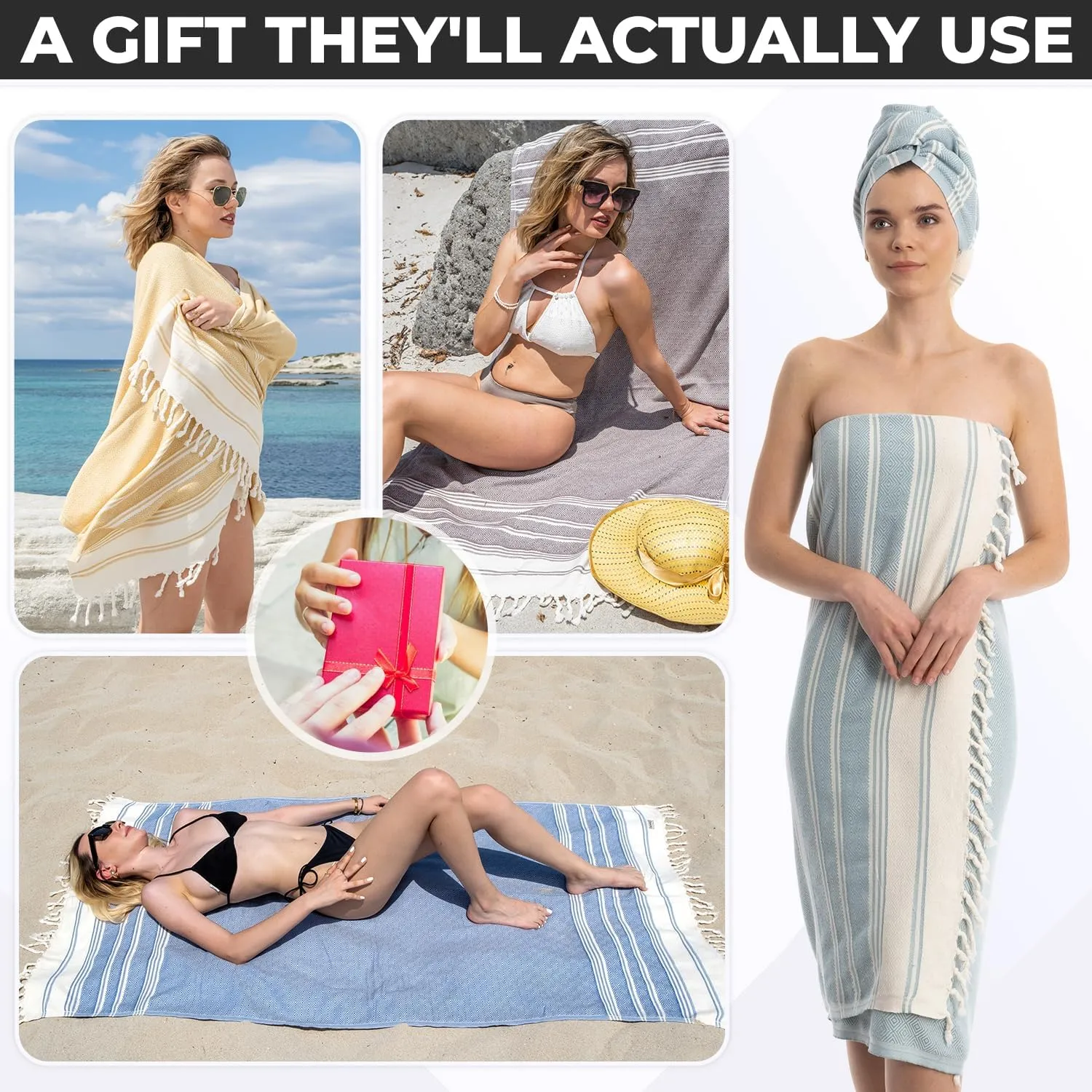 DEMMEX Organic Diamond Turkish Bath & Beach Towel | 100% Oeko-TEX Certified Cotton, Ultra-Soft, Quick-Dry, Lightweight, Compact & Oversized Luxury Peshtemal Towel, Prewashed, 71"x36", Nile Green