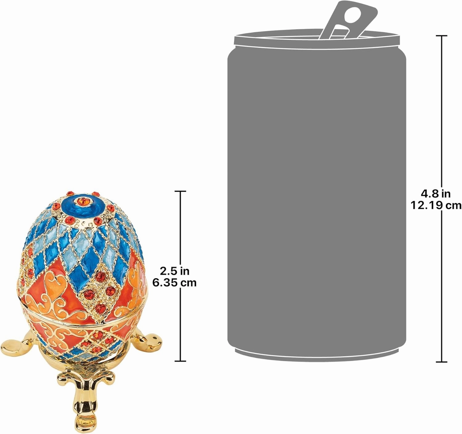 Design Toscano Grand Duchess Collection Romanov Style Enameled Georgievna Eggs, Single, Multicolor