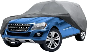 Detailer’s Preference Strong Shell SUV Car Cover with Storage Bag, 4-Layer All-Weather Protection, Ultra Soft Fleece Lining, Double-Stitched Seams, Wind-Resistant Fit, Indoor/Outdoor Use, Large Size