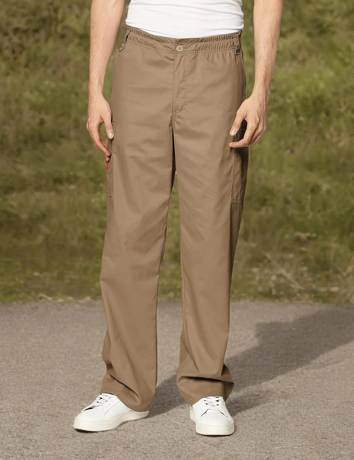 Dickies Men's Pull-On Pant with 7 Pockets Elastic Waistband with Button Closure 81006