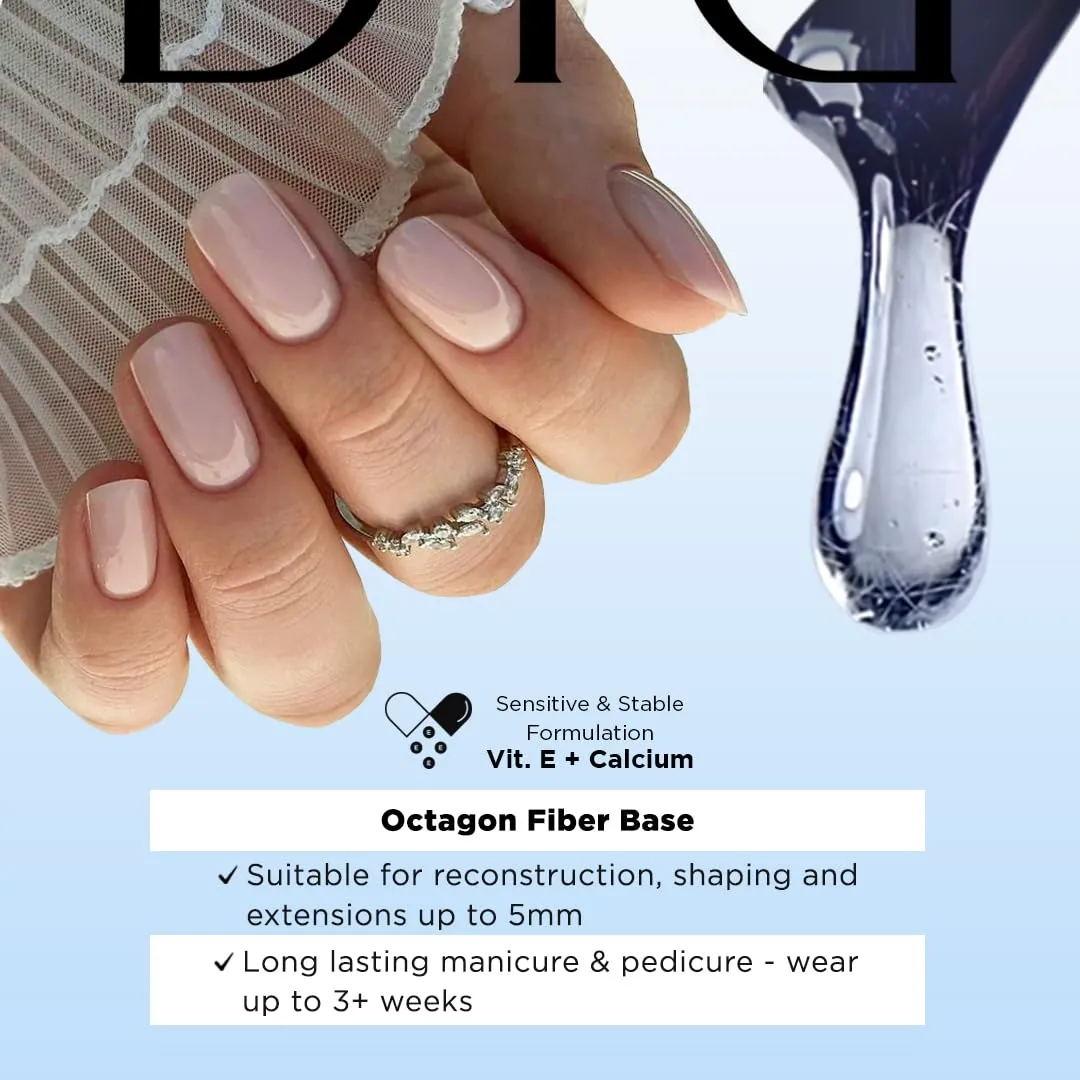 DIDIER LAB - Premium Base Coat Gel Nail Polish Octagon & Top Coat Gel Nail Polish Super Shiny - Gel Nail Polish Set - Nail Strengthener- No Wipe Gel Top Coat - Soak off Gel Polish - UV Nail Polish