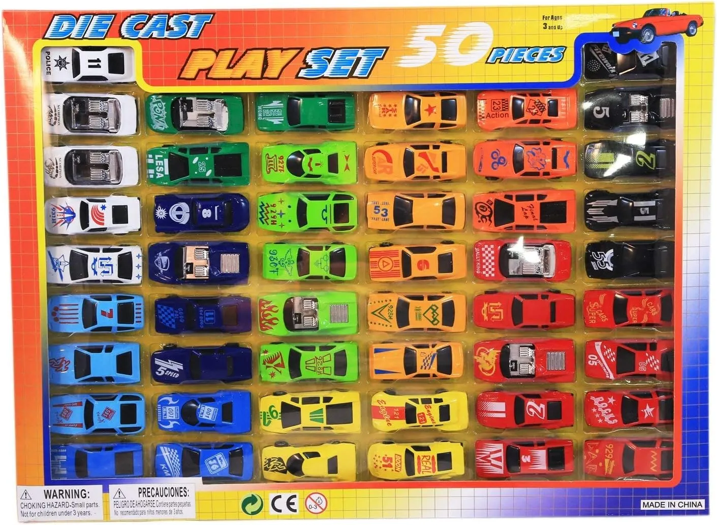 Die Cast 50 Piece Play Set Cars