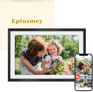 Digital Picture Frame：Built-in 32GB| WiFi Digital Photo Frame with 10.1" HD Touch Display, Send Picture/Video via Frameo App/USB-C/Micro SD, Easy Setup, Great Gift| Classic Black