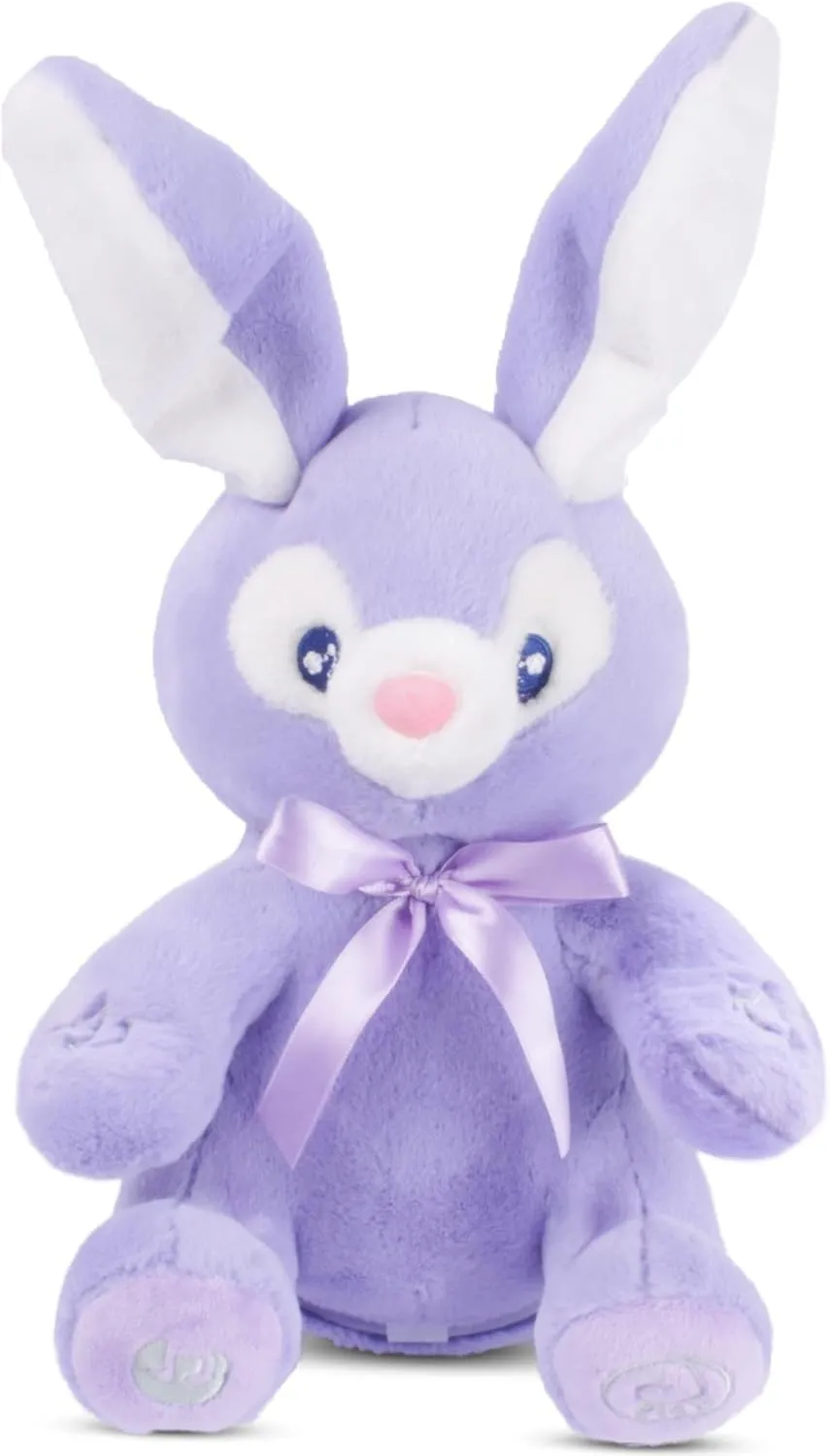 Dimple Bella Bunny Stuffed Animal - Animated Interactive Soft Bunny Plush Toy with Peek-a-Boo Feature and Singing Songs - Perfect Baby Stuffed Animal Gift for Ages 0 and Up, Purple