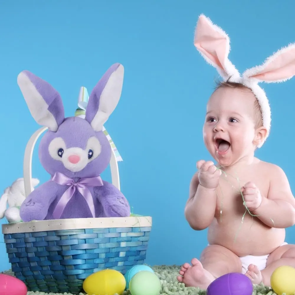Dimple Bella Bunny Stuffed Animal - Animated Interactive Soft Bunny Plush Toy with Peek-a-Boo Feature and Singing Songs - Perfect Baby Stuffed Animal Gift for Ages 0 and Up, Purple