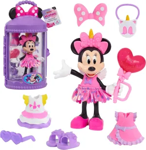 Disney Junior Minnie Mouse Fabulous Fashion Doll Unicorn Fantasy, 14-pieces, Pretend Play, Kids Toys for Ages 3 Up by Just Play