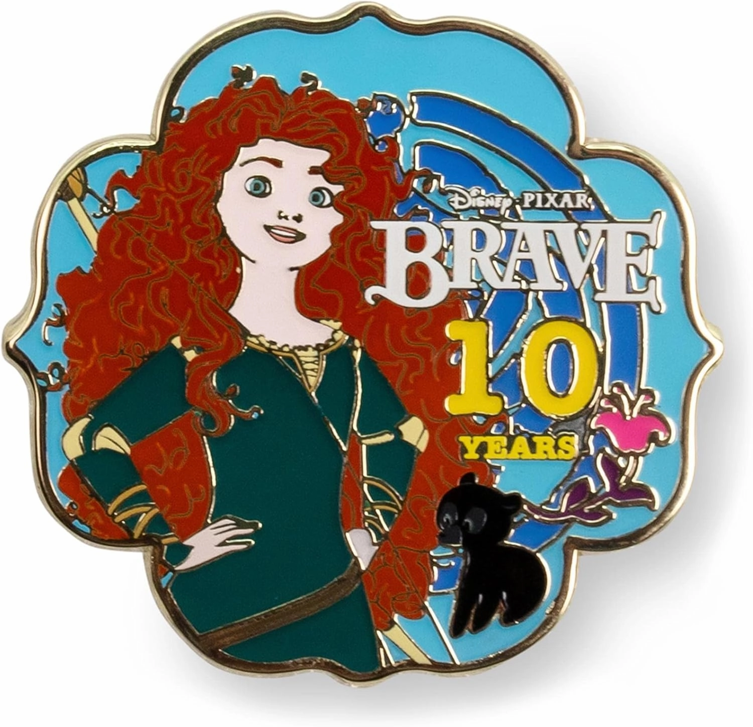Disney Pixar Brave 10th Anniversary Limited Edition Enamel Pin Exclusive | Metal Brooch Badge Accessories For Backpack, Clothes, Hats | Cute Princess Gifts and Collectibles