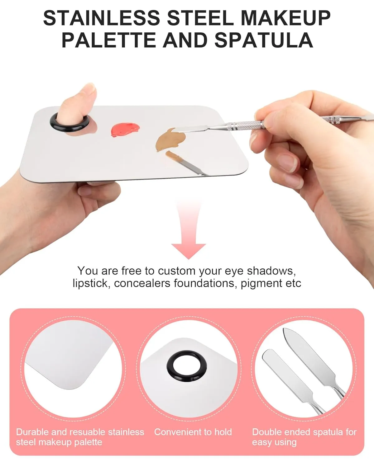 Disposable Makeup Applicators Kit, Includes Disposable Mascara Wands Eyeliner Brushes Eyeshadow Lip Applicators with Organizer Box Powder Puffs Mixing Palette Makeup Tools 10.9 * 7.8 * 3.11