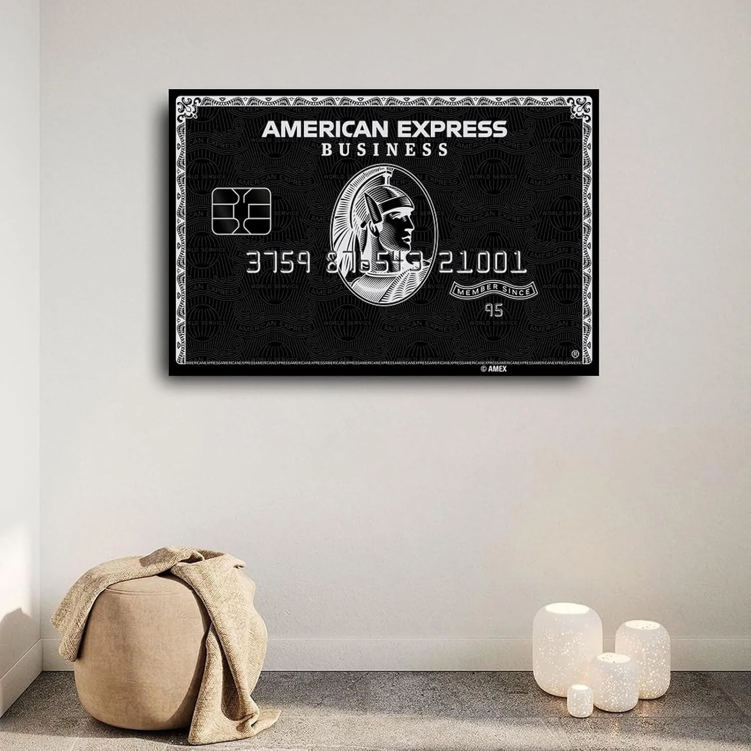 DKHGIDBS American Express Card Poster Black Card Poster Financial Wall Art Gift Poster (6) Canvas Painting Posters And Prints Wall Art for Living Room Bedroom Decor 24x16inch(60x40cm)