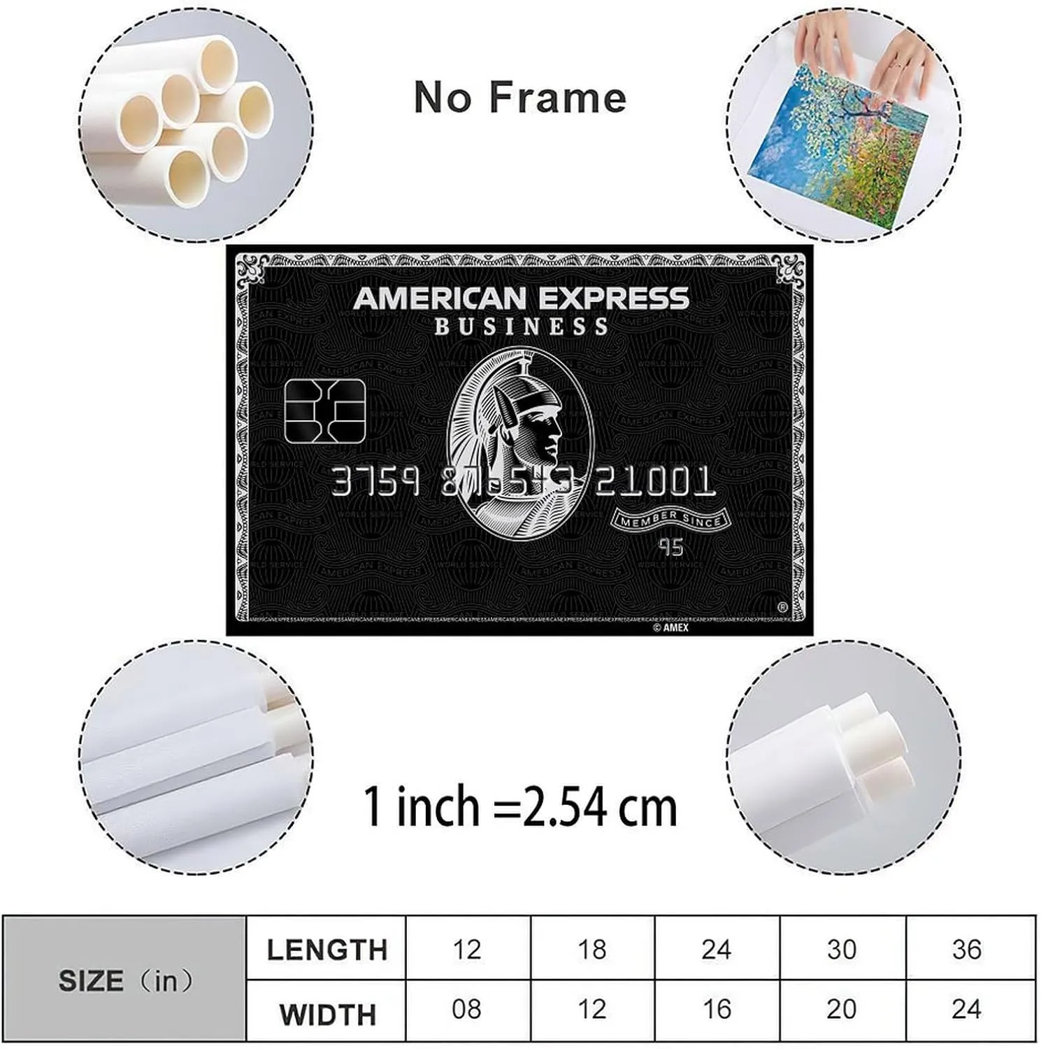 DKHGIDBS American Express Card Poster Black Card Poster Financial Wall Art Gift Poster (6) Canvas Painting Posters And Prints Wall Art for Living Room Bedroom Decor 24x16inch(60x40cm)