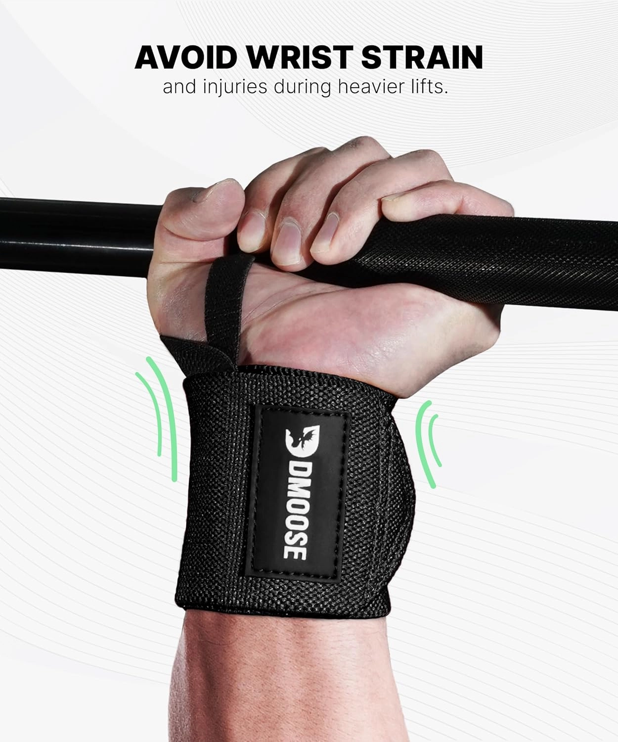 DMoose Fitness Elbow Wraps for Weightlifting (Pair) - 40'' Adjustable Elbow Strap for Gym Workout, Bench Press & Powerlifting - Compression Wraps for Tendonitis & Joint Support
