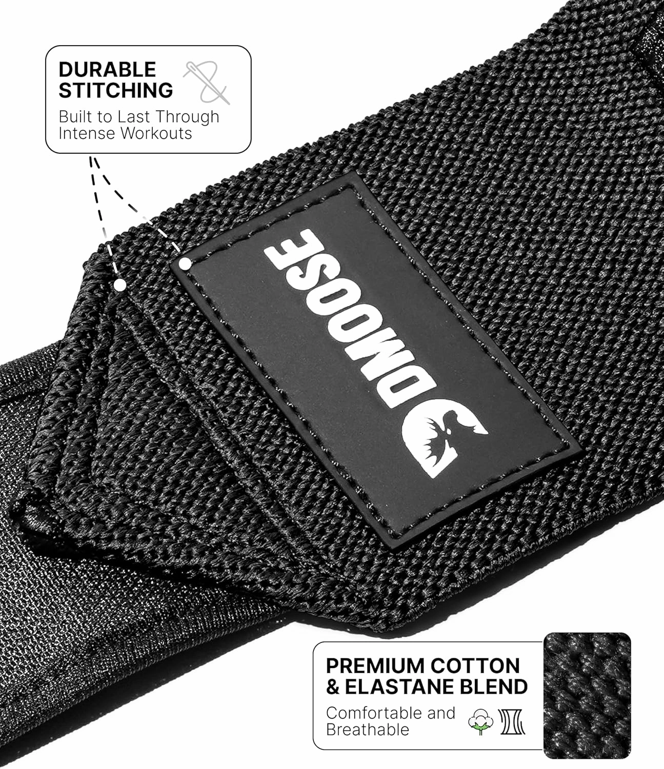 DMoose Fitness Elbow Wraps for Weightlifting (Pair) - 40'' Adjustable Elbow Strap for Gym Workout, Bench Press & Powerlifting - Compression Wraps for Tendonitis & Joint Support