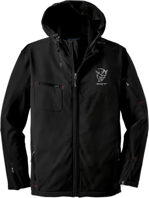 Dodge Demon Hooded Soft Shell Jacket – Water Resistant, Breathable, Embroidered in Detroit by DSC