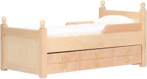 Dollhouse Beds, Birch Dollhouse Bed for Dolls for Dollhouse