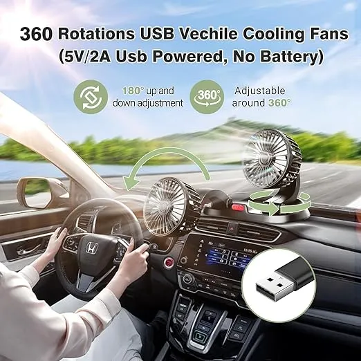 Double Head Adjustable V Fan For Summer – 360 Degrees Rotatable.