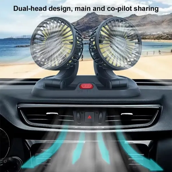 Double Head Adjustable V Fan For Summer – 360 Degrees Rotatable.