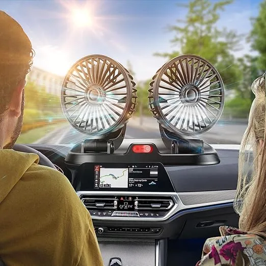 Double Head Adjustable V Fan For Summer – 360 Degrees Rotatable.