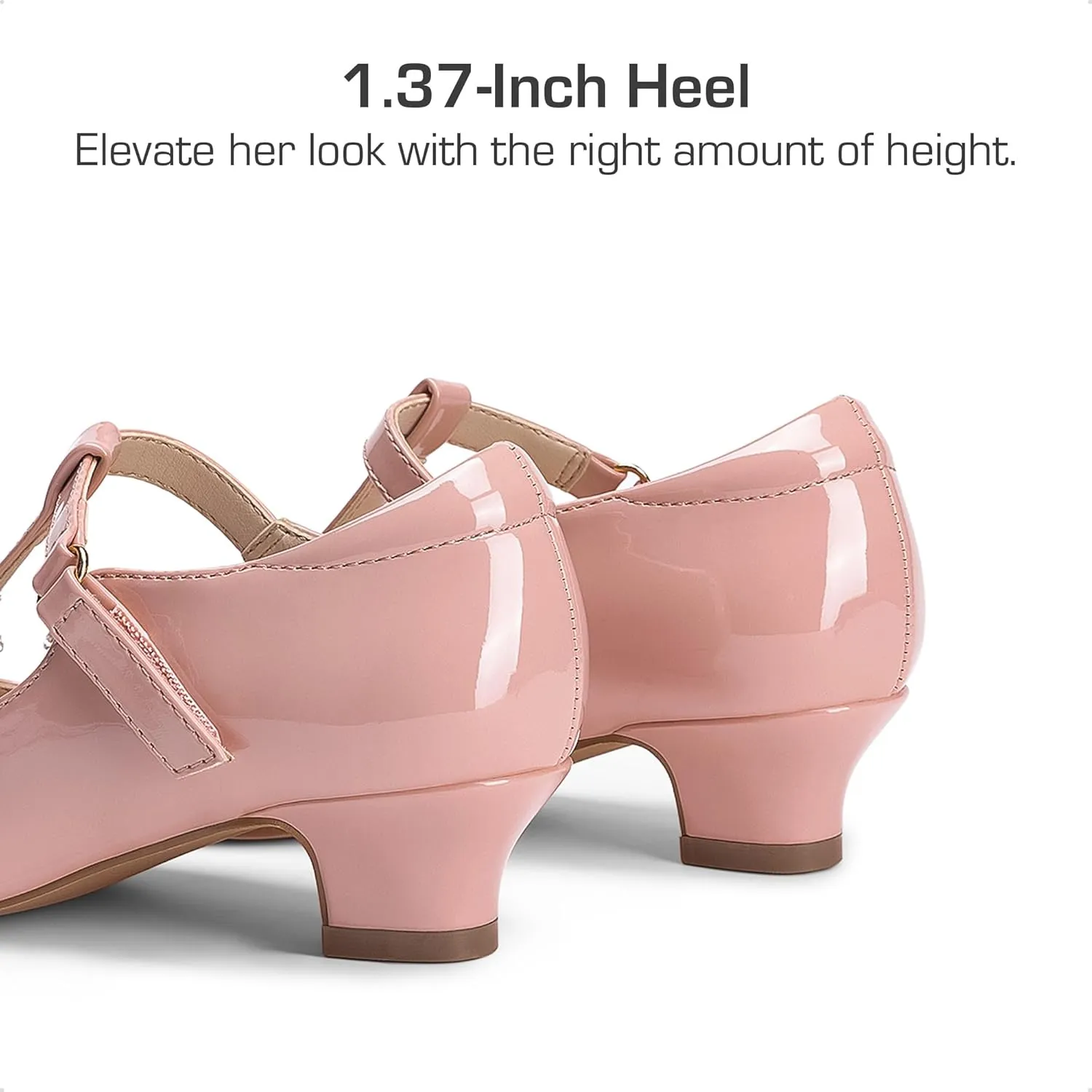 DREAM PAIRS Girls Dress Shoes Mary Jane Heel T-Strap Party Flower Wedding Princess Pumps for Little Big Kid