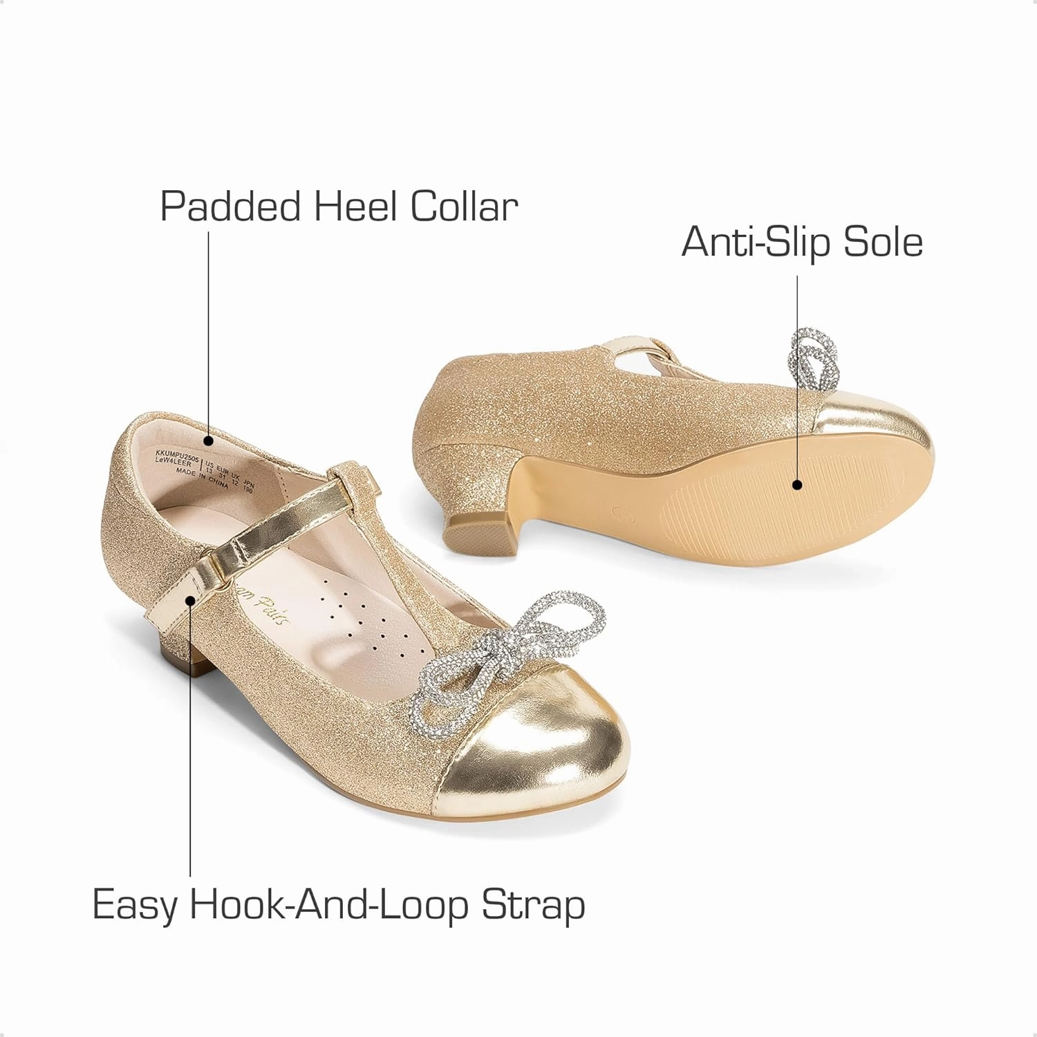 DREAM PAIRS Girls Dress Shoes Mary Jane Heel T-Strap Party Flower Wedding Princess Pumps for Little Big Kid