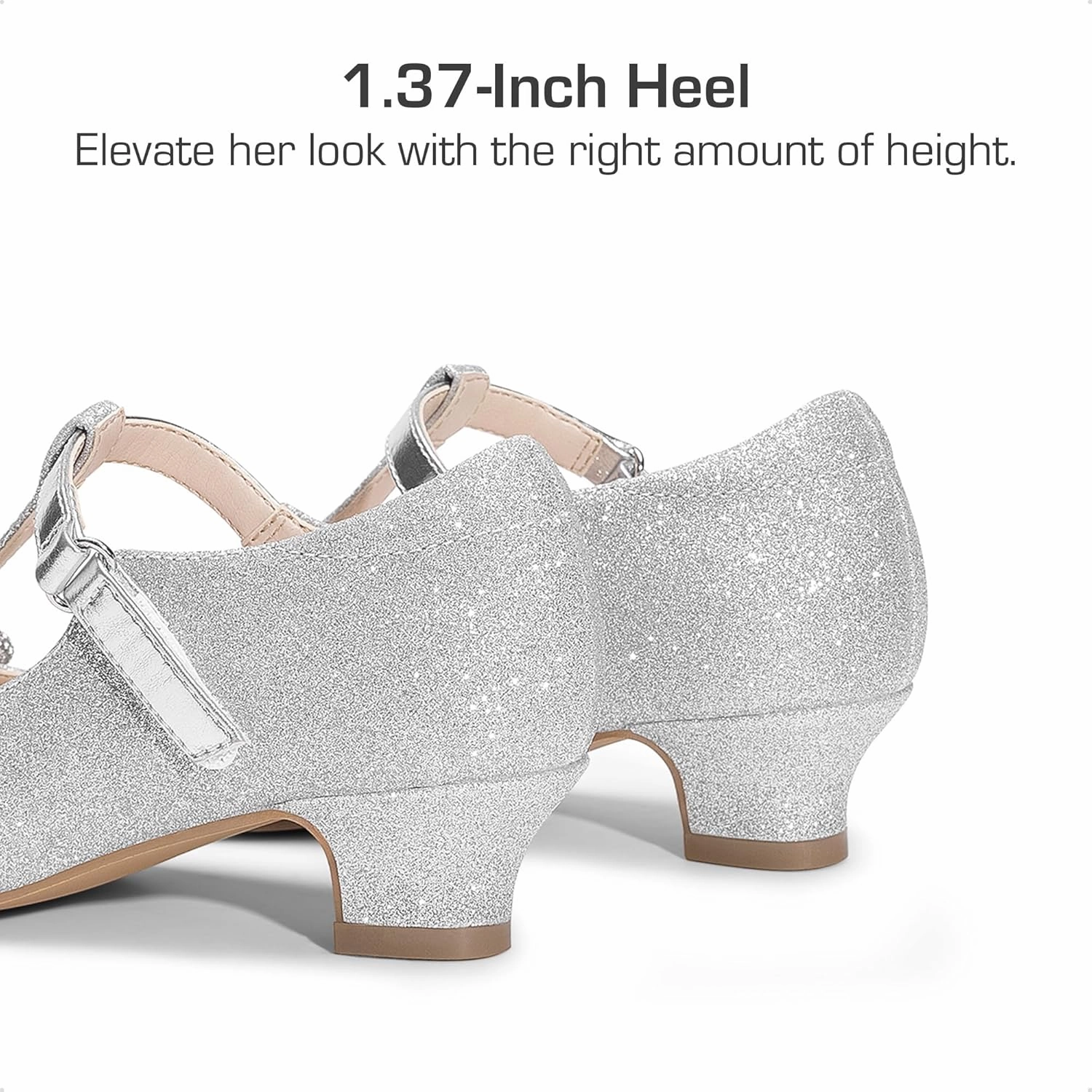 DREAM PAIRS Girls Dress Shoes Mary Jane Heel T-Strap Party Flower Wedding Princess Pumps for Little Big Kid