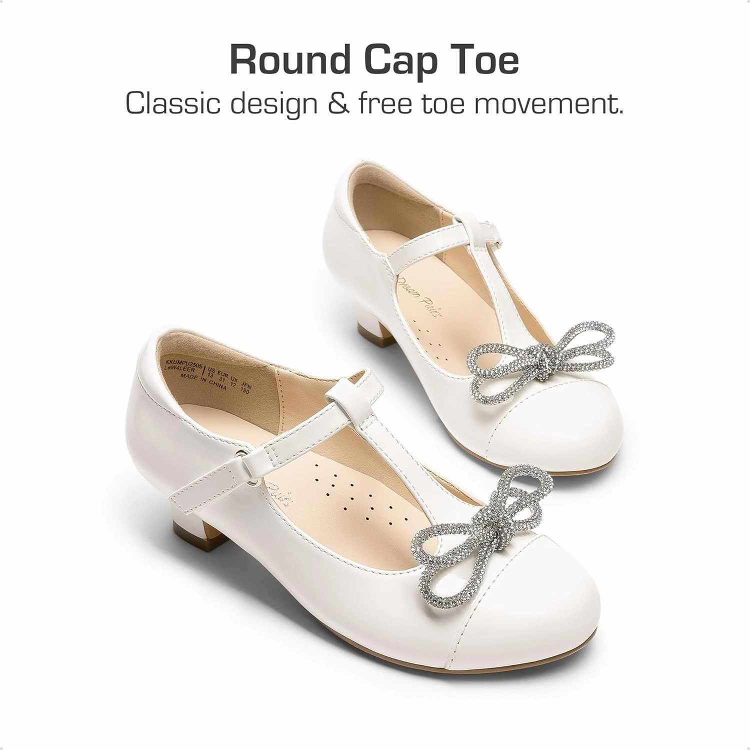 DREAM PAIRS Girls Dress Shoes Mary Jane Heel T-Strap Party Flower Wedding Princess Pumps for Little Big Kid