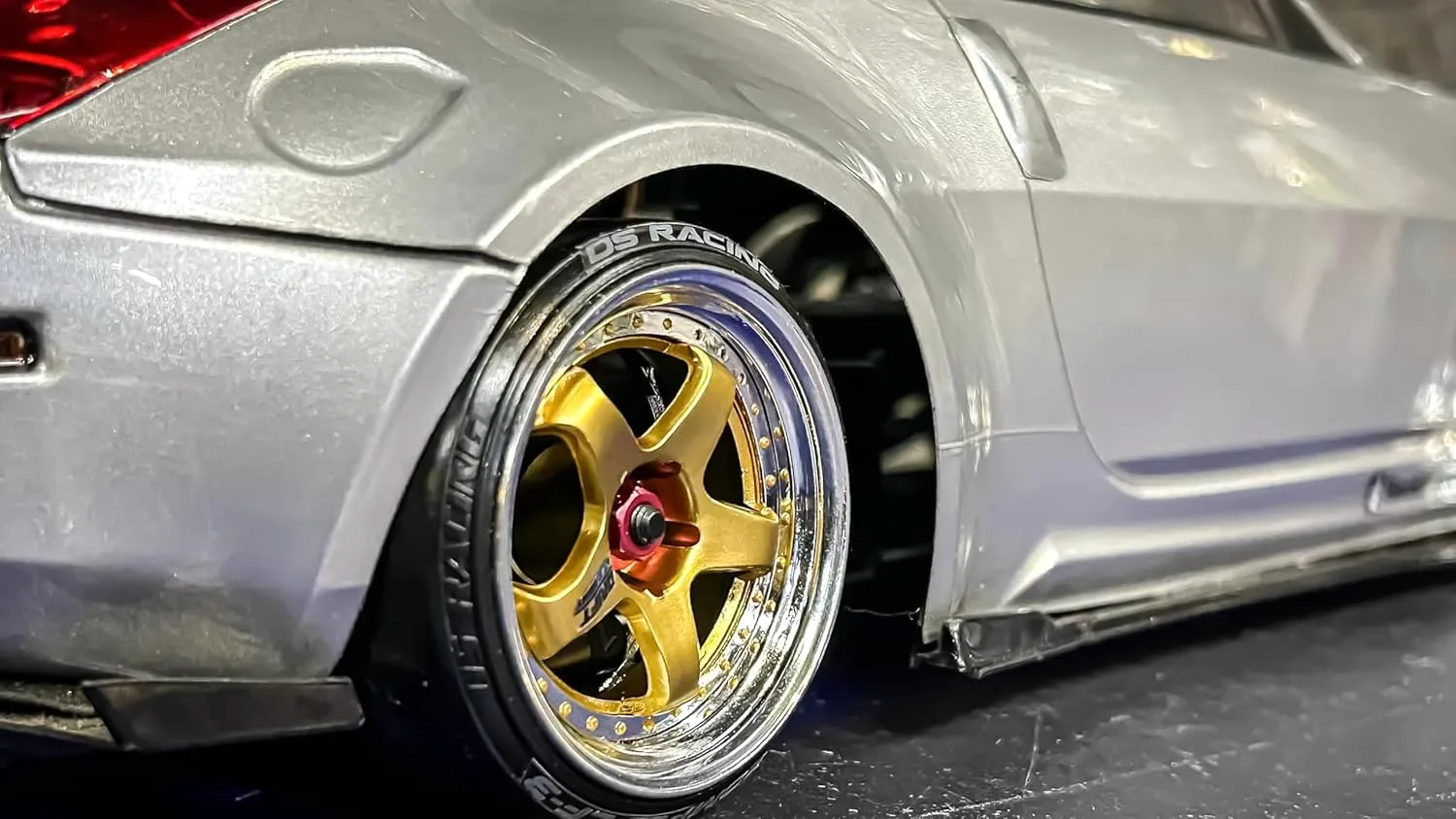 Drift Element 1/10 RC Car Drift Rims Wheels, 2PCS Set, 5-Spoke, Adjustable Offset, Fits Yokomo YD MD RD, MST RMX, Reve D RDX, Redcat RDS, HPI, Tamiya TT & More (Gold w/Chrome Lip)