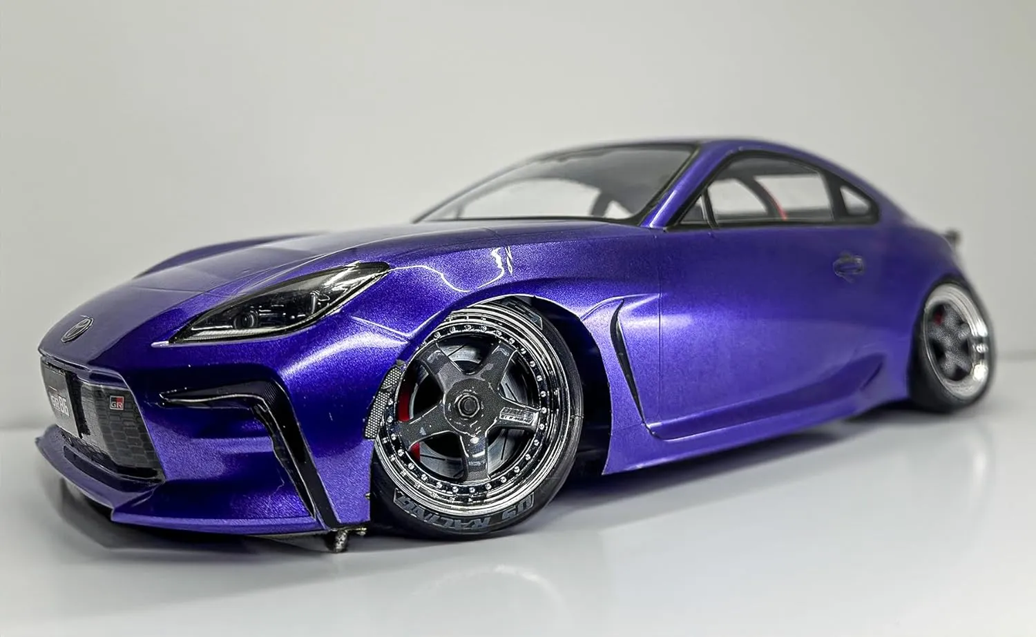 Drift Element 1/10 RC Car Drift Rims Wheels, 2PCS Set, 5-Spoke, Adjustable Offset, Fits Yokomo YD MD RD, MST RMX, Reve D RDX, Redcat RDS, HPI, Tamiya TT & More (Gunmetal w/Chrome Lip)