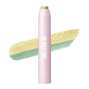Dual Color Eyeshadow Stick, Japanese Two-Tone Cream Eyeshadow Pencil, Long-Lasting & Moisturizing, Highly Pigmented Eye Makeup for Easy Glide, 0.74 Oz, Emerald Green