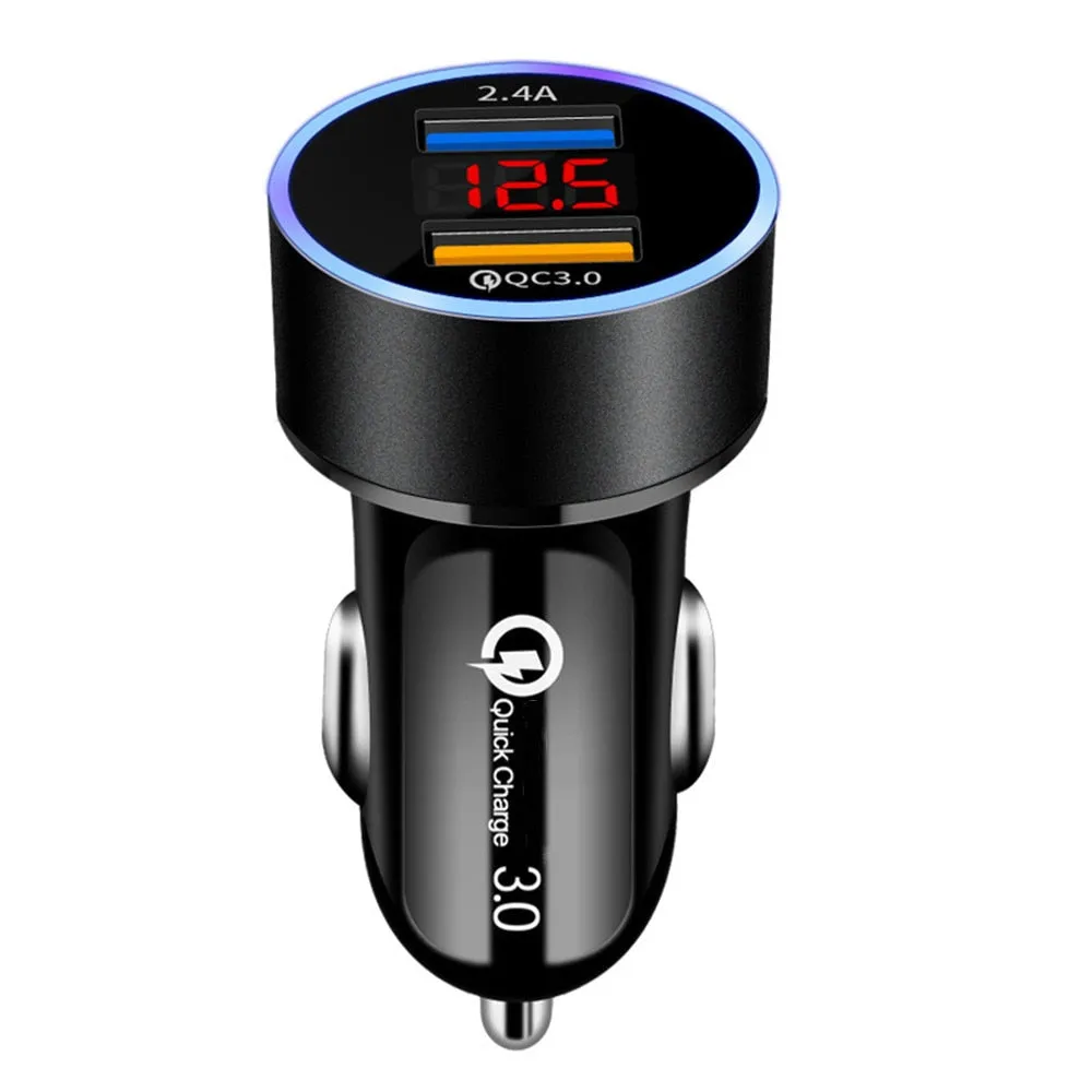 Dual USB Car Charger for iPhone Quick Charge 3.0 Fast Charging