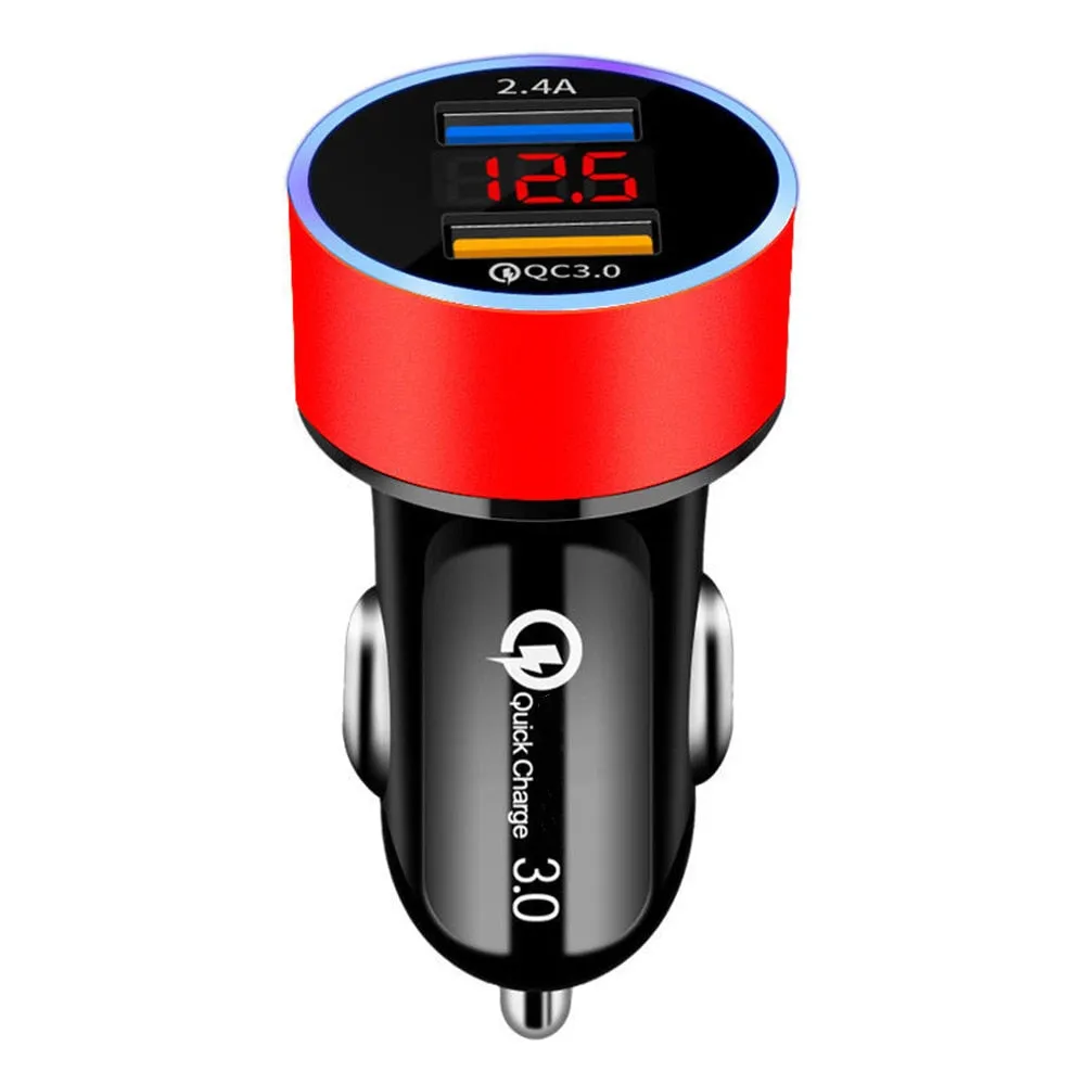 Dual USB Car Charger for iPhone Quick Charge 3.0 Fast Charging