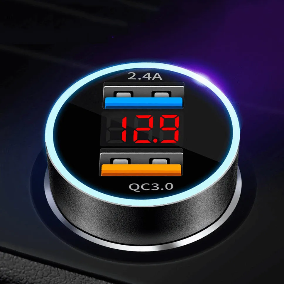 Dual USB Car Charger for iPhone Quick Charge 3.0 Fast Charging