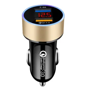 Dual USB Car Charger for iPhone Quick Charge 3.0 Fast Charging