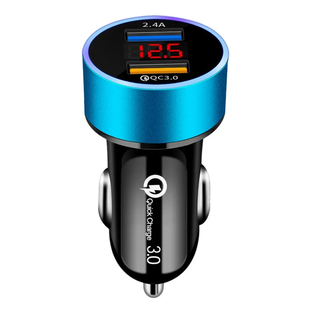 Dual USB Car Charger for iPhone Quick Charge 3.0 Fast Charging