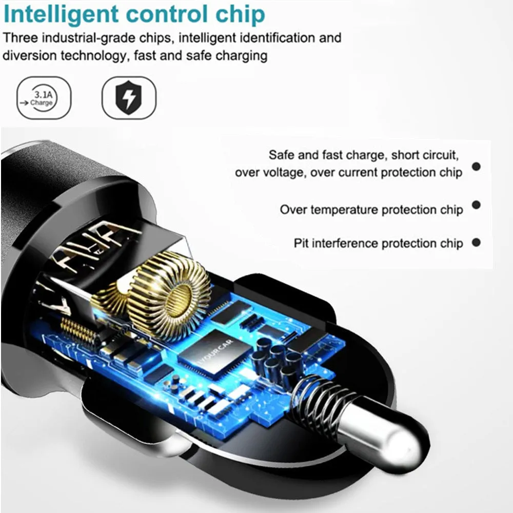 Dual USB Car Charger for iPhone Quick Charge 3.0 Fast Charging