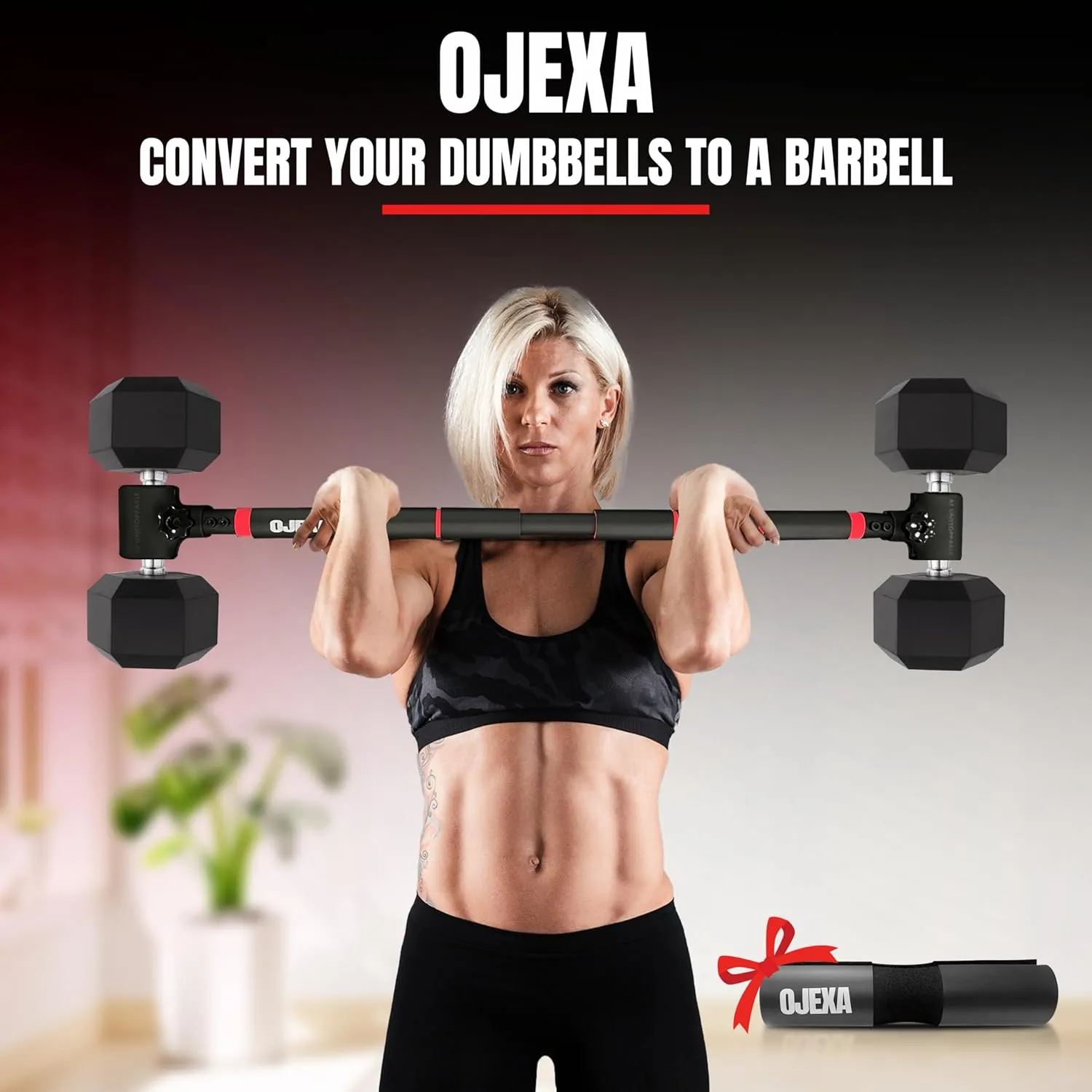 Dumbbell Converter to Barbell Set - Adjustable weights & Up to 200 lb Capacity Weight Barbell - Steel Clamp - Barbell Dumbbells Converter for Home Gym - Weight Lifting for full Body Workouts