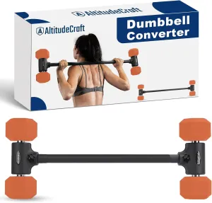 Dumbbell to Barbell Converter, Transform Dumbbells to Barbell Bar, Dumbbell Barbell Converter for Home Gym, Adjustable to 200 lb Capacity