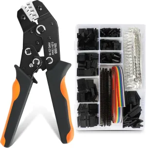 Dupont Crimping Tool Kit with 820PCS 2.54mm Dupont Connectors, AWG 23-16(0.25-1.5mm²) Ratcheting Wire Crimper, 1/2/3/4/5/6/8/10 Pin Housing Connectors